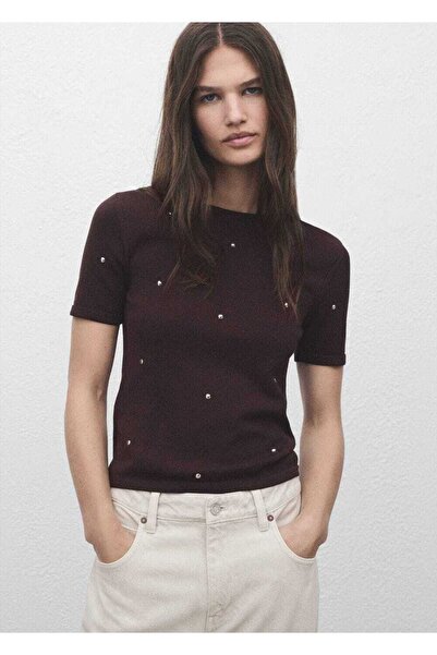 MANGO Woman Strass detaylı triko kazak