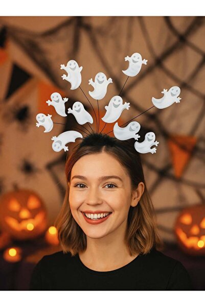 Parti Adresi Halloween Parti Tacı Hayalet Figürlü Cadılar Bayramı Aksesuarı B...