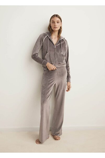 MANGO Woman Yumuşak dokunuşlu velur pantolon
