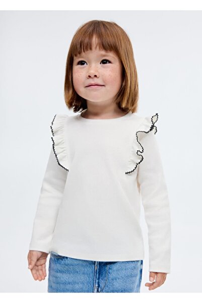 MANGO Baby Tricou cu volane din țesătură elastică