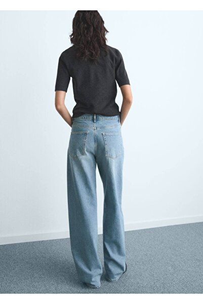 MANGO Woman Orta belli barrel jean pantolon