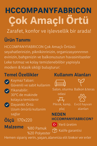 Hccompanyfabrıcon Modern Desenli Lastiksiz Koltuk Örtüsü