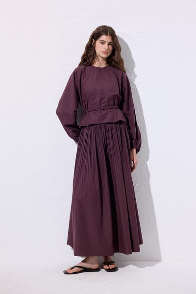 Manuka KURZE BLUSE MIT BINDUNGSDETAIL DAMSON