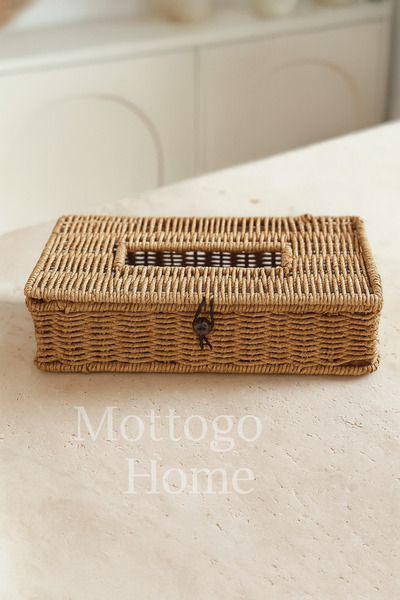 Mottogo Rattan Covered Napkin Holder