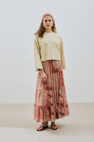 Manuka Long Tight Chiffon Skirt Bohem