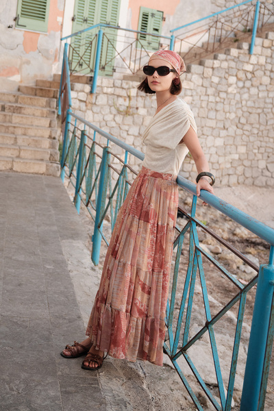 Manuka Long Tight Chiffon Skirt Bohem