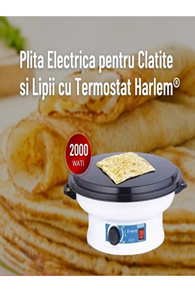 HARLEM Plita Electrica pentru Clatite si Lipii cu Termostat Harlem®, 2000W, 3...