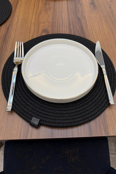 tropikal home Jută, set de servicii americane, 6 supla, 1 runner, set de supla, prezentare modernă de lux
