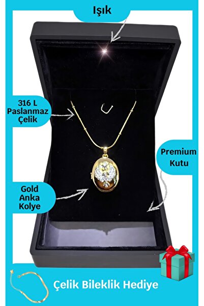 ganispe 14 Şubat Işıklı Premium Kutuda | Anka Kuşu Alya Çelik Kolye | Hediye ...