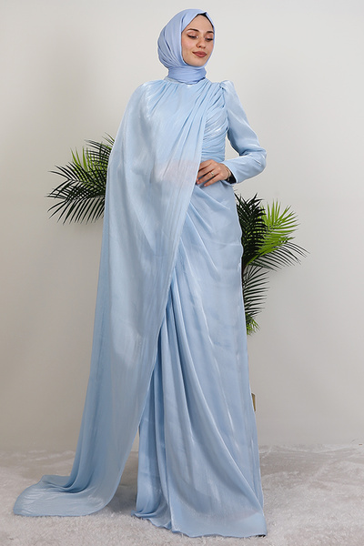 giz astore Burcu Tesettür Abiye Bebe Mavi
