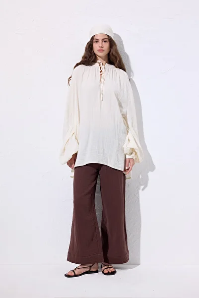 Manuka MUSSELIN BLUSE BEIGE
