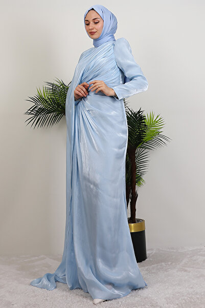 giz astore Burcu Tesettür Abiye Bebe Mavi