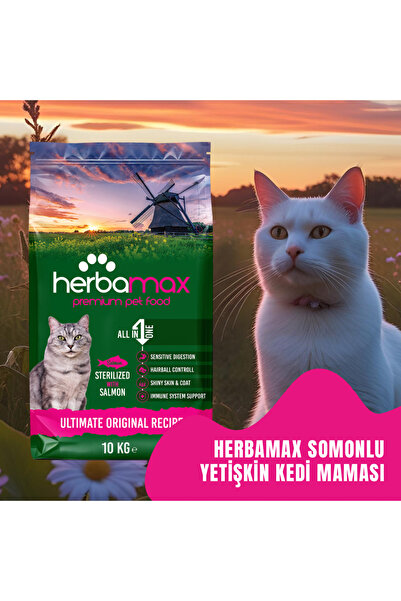 HerbaMax Kilo Dengeleyici Özellikte Kısırlaştırılmış Somonlu Yetişkin Kedi Ma...