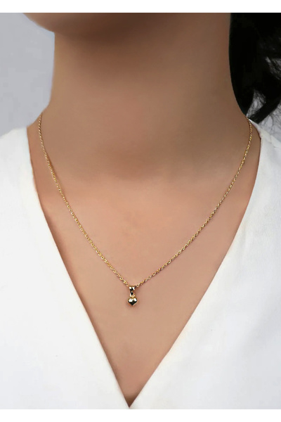 DİAMİNE PIRLANTA 14 Ayar Altın Halat Burgu Mini Kalp Kolye Sevgililer Günü He...