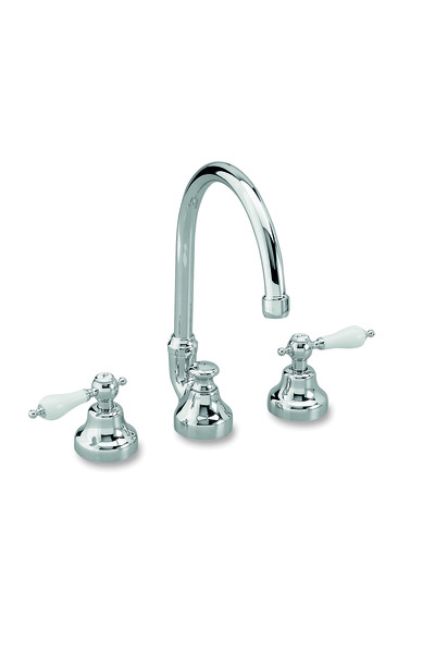 GS Rubinetterie Premium Bathroom Basin Faucet With High Swivel Spout and Pop up Waste - Chrome
