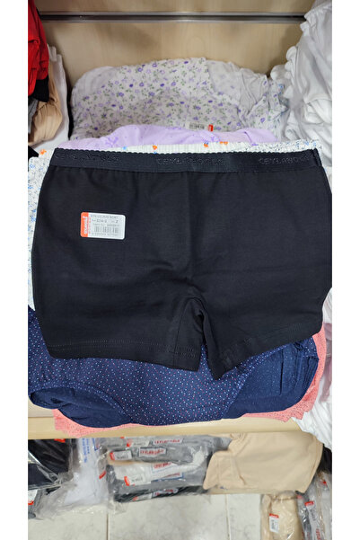 Ceylanoğlu Kadın 3'lü % 95 Pamuk % 5 Likralı Kadın Mini Şort Boxser 234 Siyah