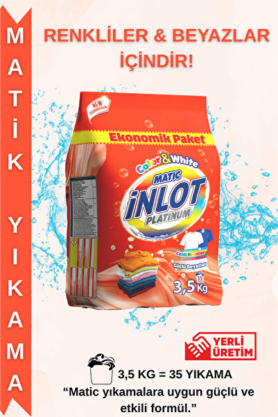 İNLOTMATİC İNLOTMATİK Beyazlar ve Renkliler için 3,5 Kg Çamaşır Deterjanı/Mat...