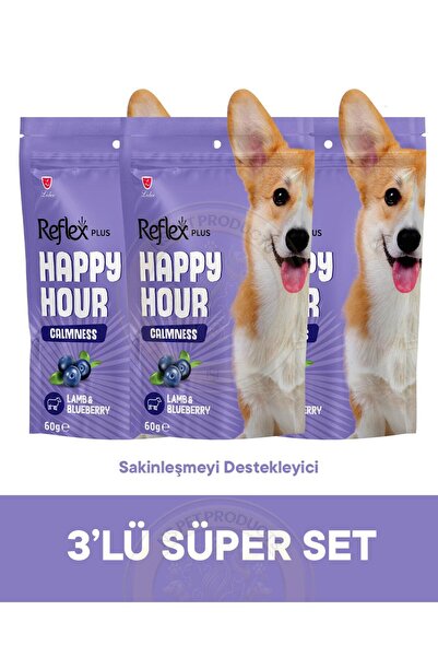 Reflex Happy Hour Calmness Sakinleşmeyi Destekleyici Köpek Ödül Maması 3lü Fı...
