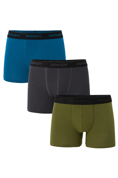 don joy Ανδρικά μπόξερ 3 τεμαχίων από βαμβακερό χτενισμένο βαμβάκι με ελαστικ...