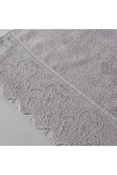 Linens Lace Pamuk 50x80 см Рушник для обличчя Сірий