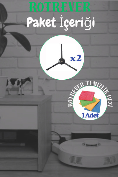 RotRever Roborock Q8 Max, Q8 Max Plus Συμβατό με 2 πλευρικές βούρτσες, 1 σετ υφασμάτων καθαρισμού RotRever-3 τεμάχια