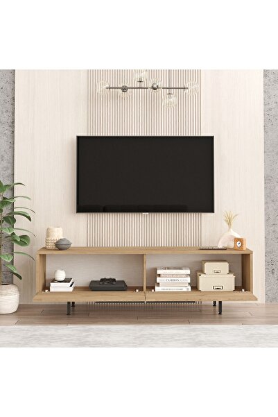 Yurupa Bohem Tv Ünitesi 160cm Tv Sehpası Metal Ayaklı Sepet BOH1-S