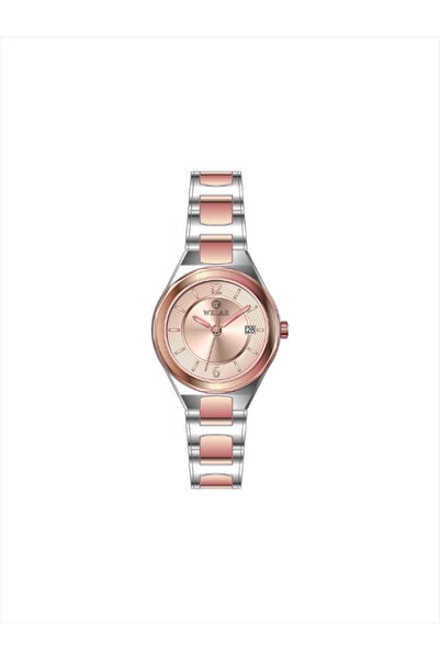 Welar WEL2403-4 ساعة يد نسائية من الفولاذ المقاوم للصدأ باللون الذهبي/الفضي