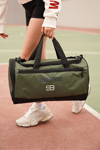 Solo Bag Khaki Unisex Medium Size Sports Fitness and Travel Bag with Shoe Compartment