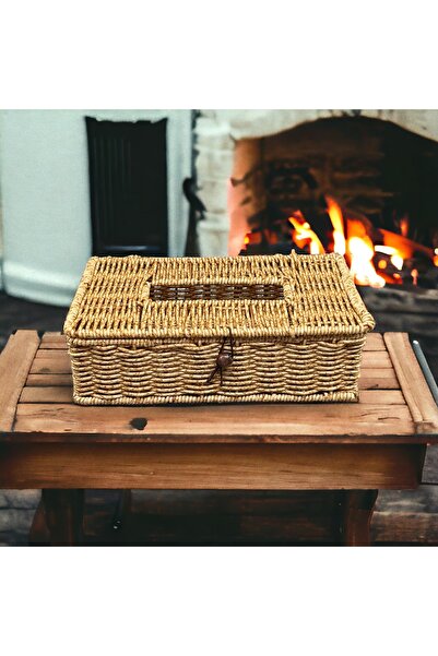 YzHome Wicker Rattan Napkin Holder Storage Box Organizer Square Large