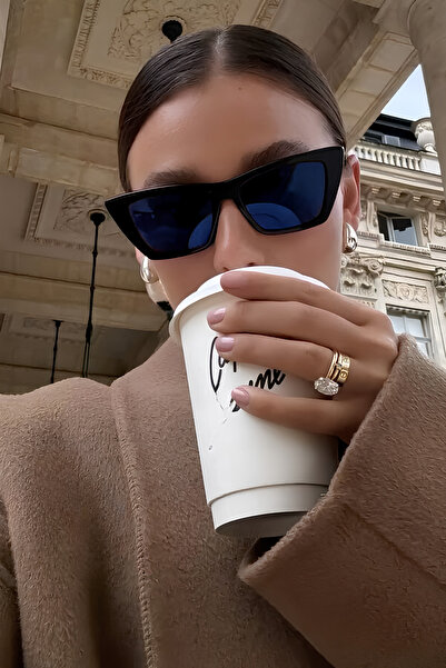 Chunky Frame Gold Patterned Unisex Black Schlangenmuster Sunglasses