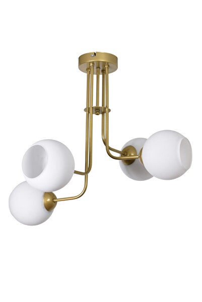 Modavize Elif Modern Tasarım Salon Yemek Odası Mutfak Eskitme Renk Beyaz Camlı Sarkıt 4 Lü Avize