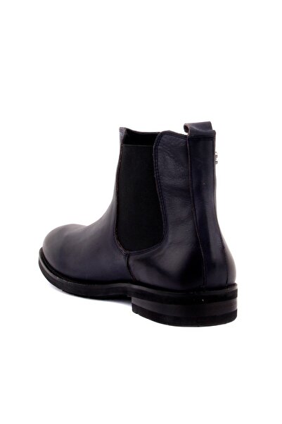 SailLakers - Ανδρικές μπότες με δερμάτινη σόλα Eva σε μπλε ναυτικό χρώμα 102-3624-081155