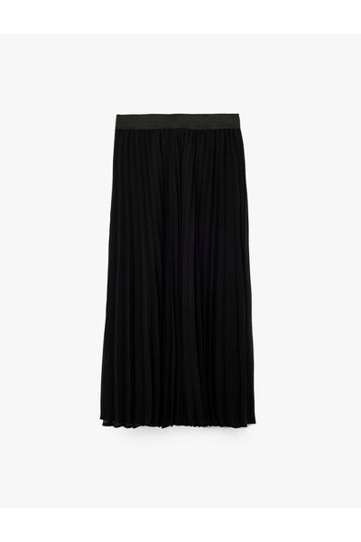 Koton Midi Boy Beli Lastikli Pileli Etek