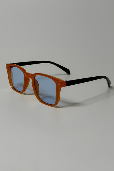 Chunky Frame Arancia Unisex Blue Vintage Square Sunglasses