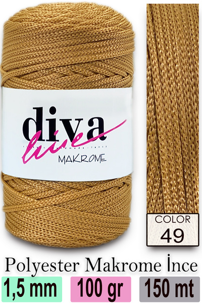 Diva İplik Diva Макроме шнур 49 Гірчиця