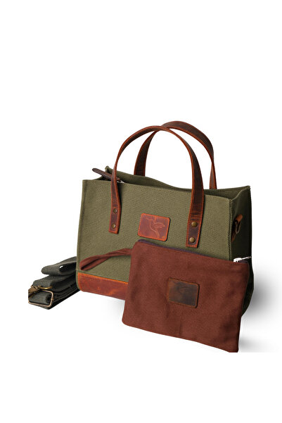 Wings Of Simurg Geantă Boutique Mutik din piele naturală-pânză