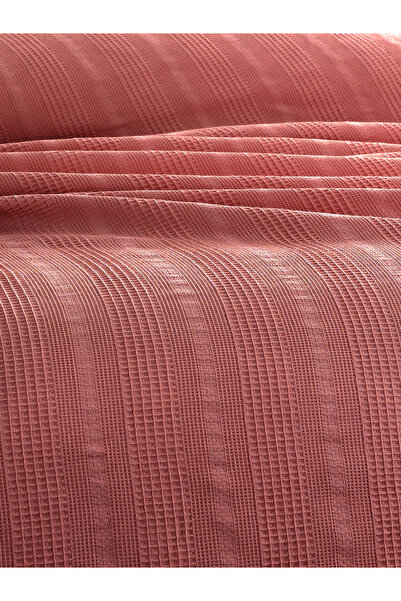 Sevim Double Waffle Pike 210X230Cm, 100% Cotton, Honeycomb Design, Terra