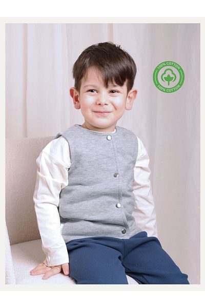 Zuppers Snap Cotton Baby Kids Vest - Gray