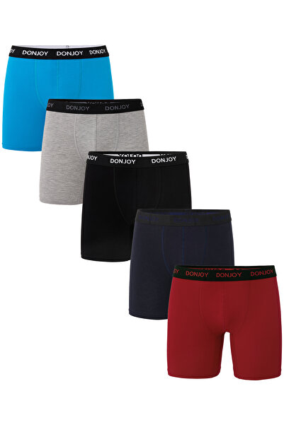 don joy Ανδρικά μακρυμάνικα βαμβακερά βαμβακερά ελαστικά μπόξερ 5 τεμαχίων