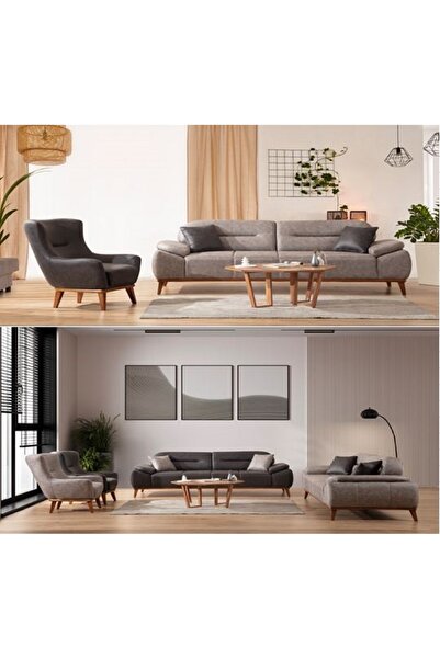 inegölmobilyası Loft Koltuk Takımı Kol Mekanizmalı Yataklı 3+3+1+1