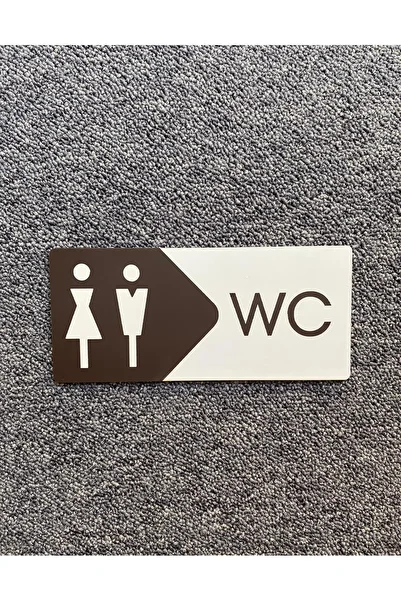 Yönline Women's Men's Wc Sign - Self Adhesive Toilet Direction Sign 20 X 9 cm