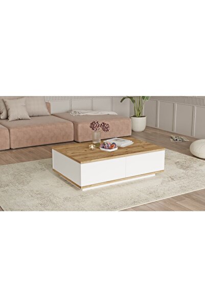Yurupa Aven Orta Sehpa 60x90cm 2 Kapaklı Çam-beyaz AVE14-AW