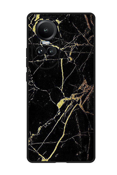 Theodor جراب واقٍ مضاد للخدش والصدمات لهاتف Oppo Reno 10/10 Pro بملمس رخامي