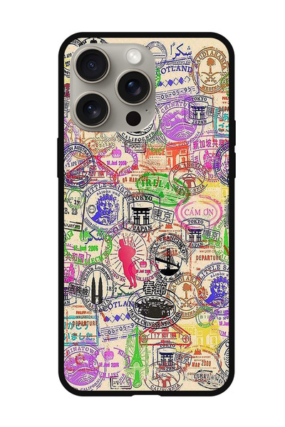 Theodor جراب واقٍ مضاد للخدش والصدمات لهاتف iPhone 15 Pro مع ختم جواز السفر