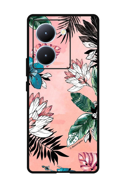 Theodor جراب واقٍ مضاد للخدش والصدمات لهاتف ViVo Y78، مصنوع من زهور وأوراق الصين