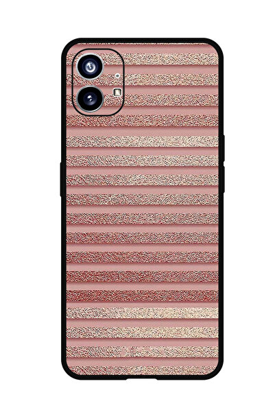 Theodor جراب واقٍ مضاد للخدش والصدمات لهاتف Nothing Phone 1 بشرائط لامعة وردية