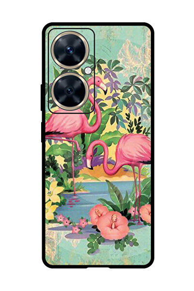 Theodor جراب واقٍ مضاد للخدش والصدمات لهاتف هواوي نوفا 11i - طيور النحام الوردية