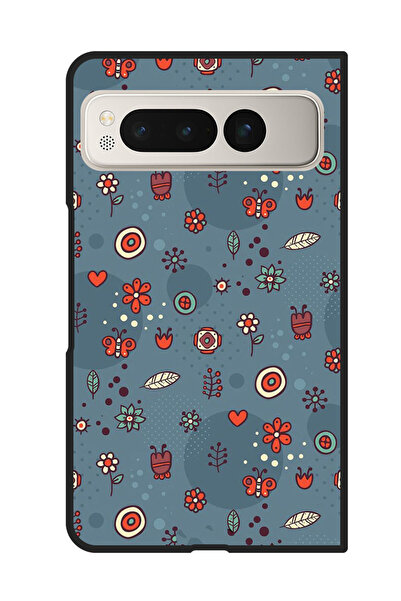 Theodor غطاء حماية مضاد للخدش والصدمات لهاتف Google Pixel Fold بأوراق وأزهار