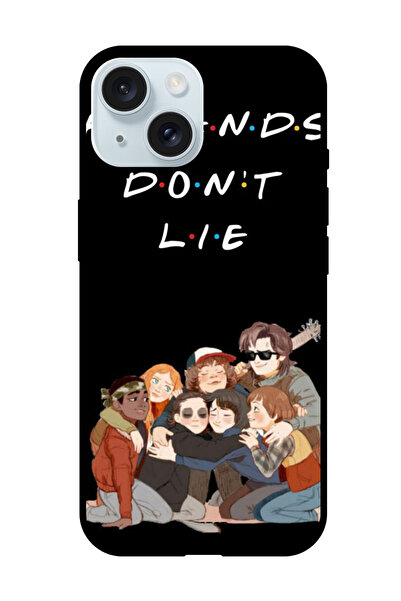 Theodor جراب واقٍ مضاد للخدش والصدمات لهاتف iPhone 15 Plus، الأصدقاء لا يكذبون