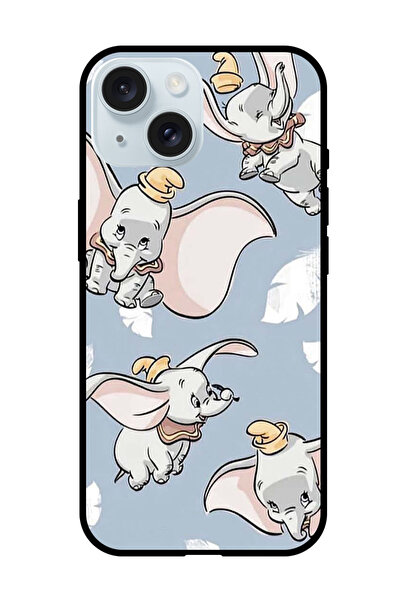 Theodor جراب واقٍ مضاد للخدش والصدمات لهاتف iPhone 15 Plus بتصميم فيل صغير طائر